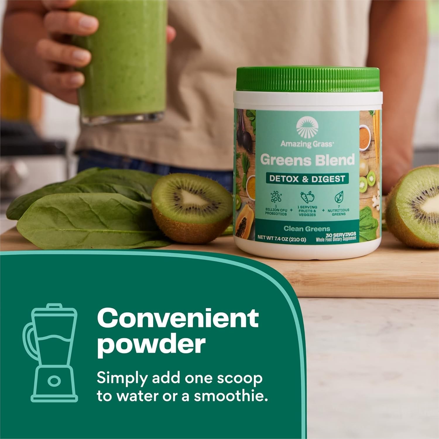 Amazing Grass Alkalize Detox Greens Powder Organic Probiotic Cleanse