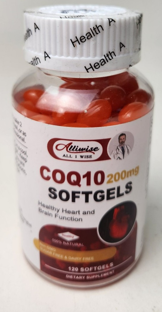 Alliwise COQ10 200mg Softgels 120 Count Heart Brain Function