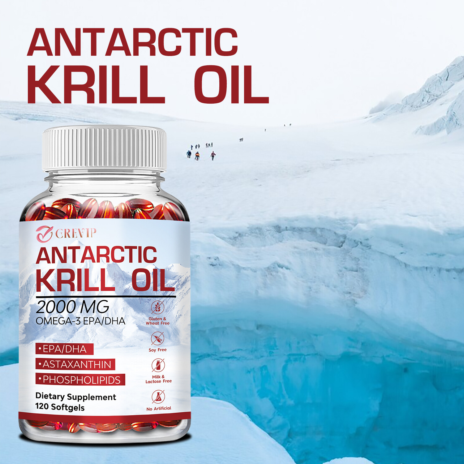 Antarctic Krill Oil -Brain Health,Anti-Aging,Improve Cardiovascular,Joint Health
