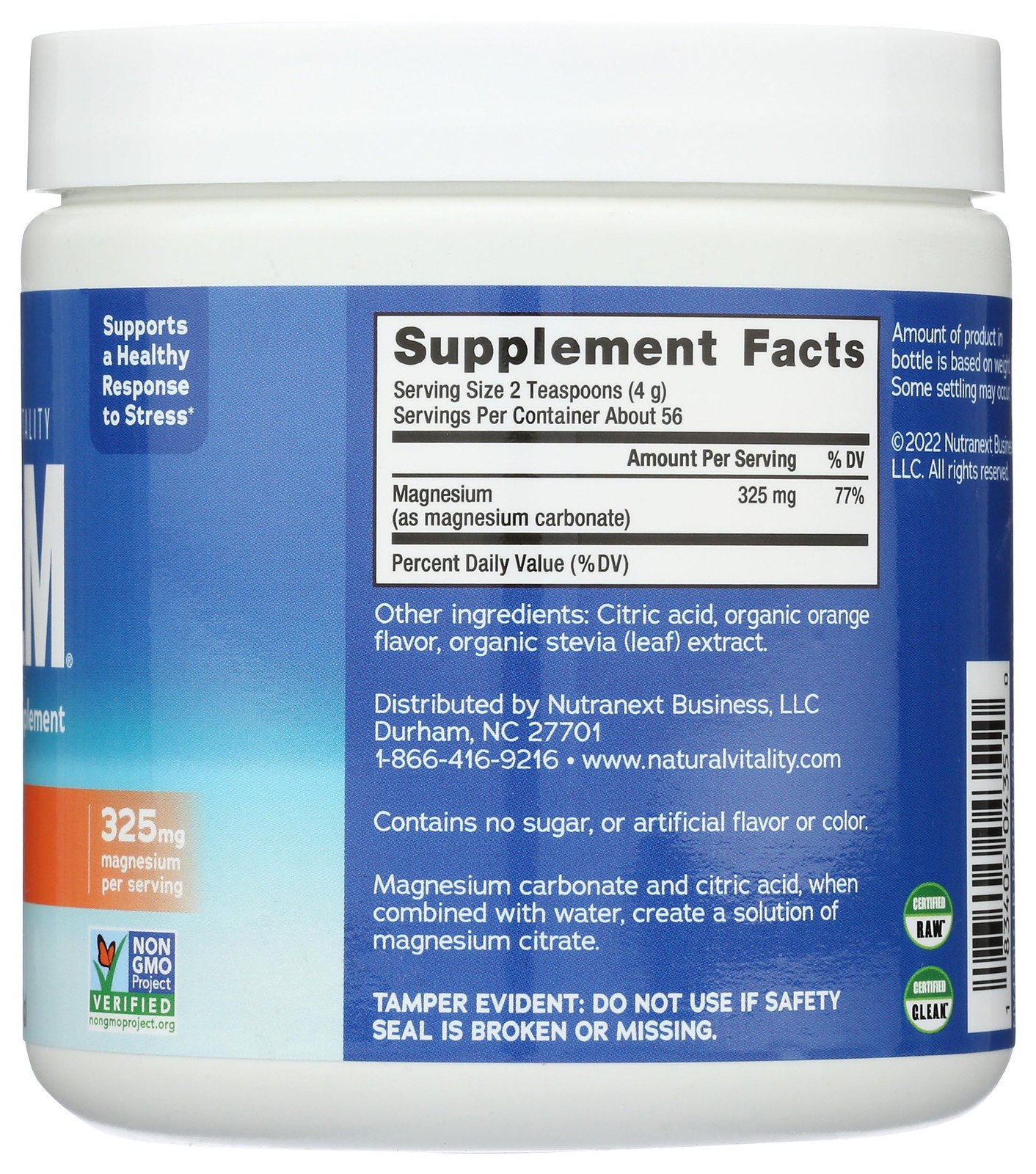 Natural Vitality Calm Magnesium Supplement, Anti-Stress 8 Ounce (Pack of 1)