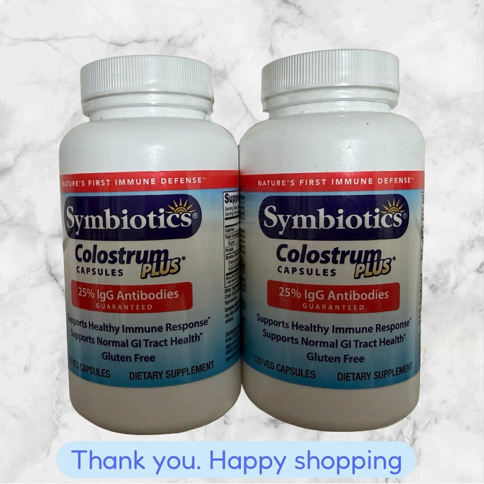 FOR 2 Symbiotics Colostrum Plus 120 Capsules Antibiotic-Free EXP08/2026+ NEW