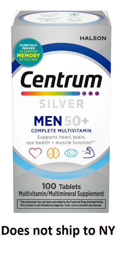 Centrum Silver Mens 50 Plus Multivitamin With Vitamin B & D3, 100 Count