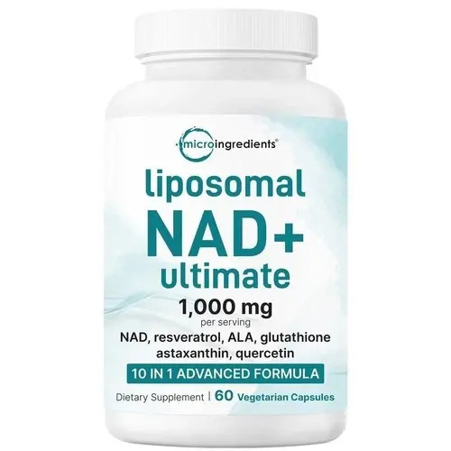 NEW NAD+ Supplement with Glutathione, Resveratrol, Astaxanthin – 10-in-1 Formula
