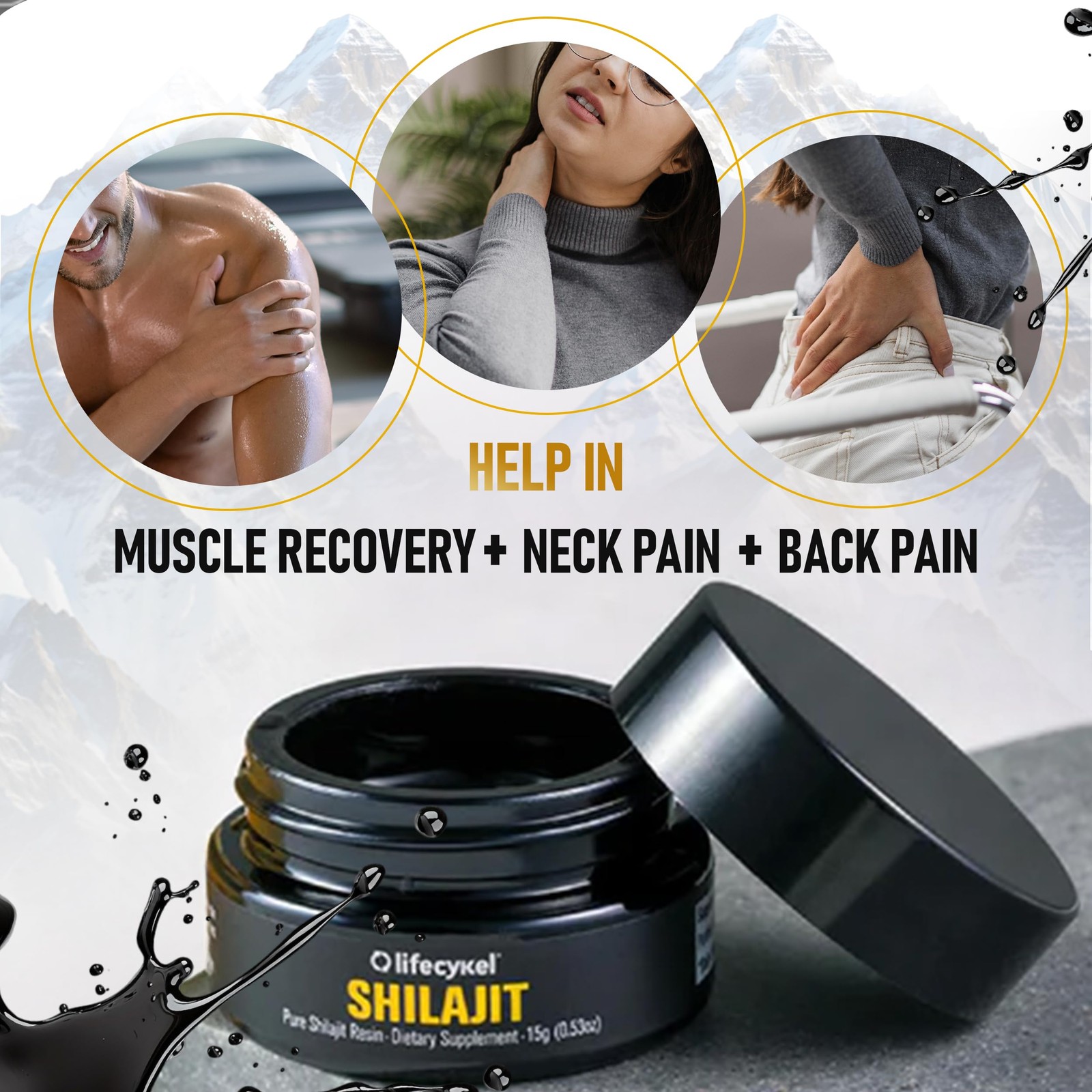 Life Cykel Lifecykel Pure Shilajit Resin 15G Wild-Harvested Mineral-Rich