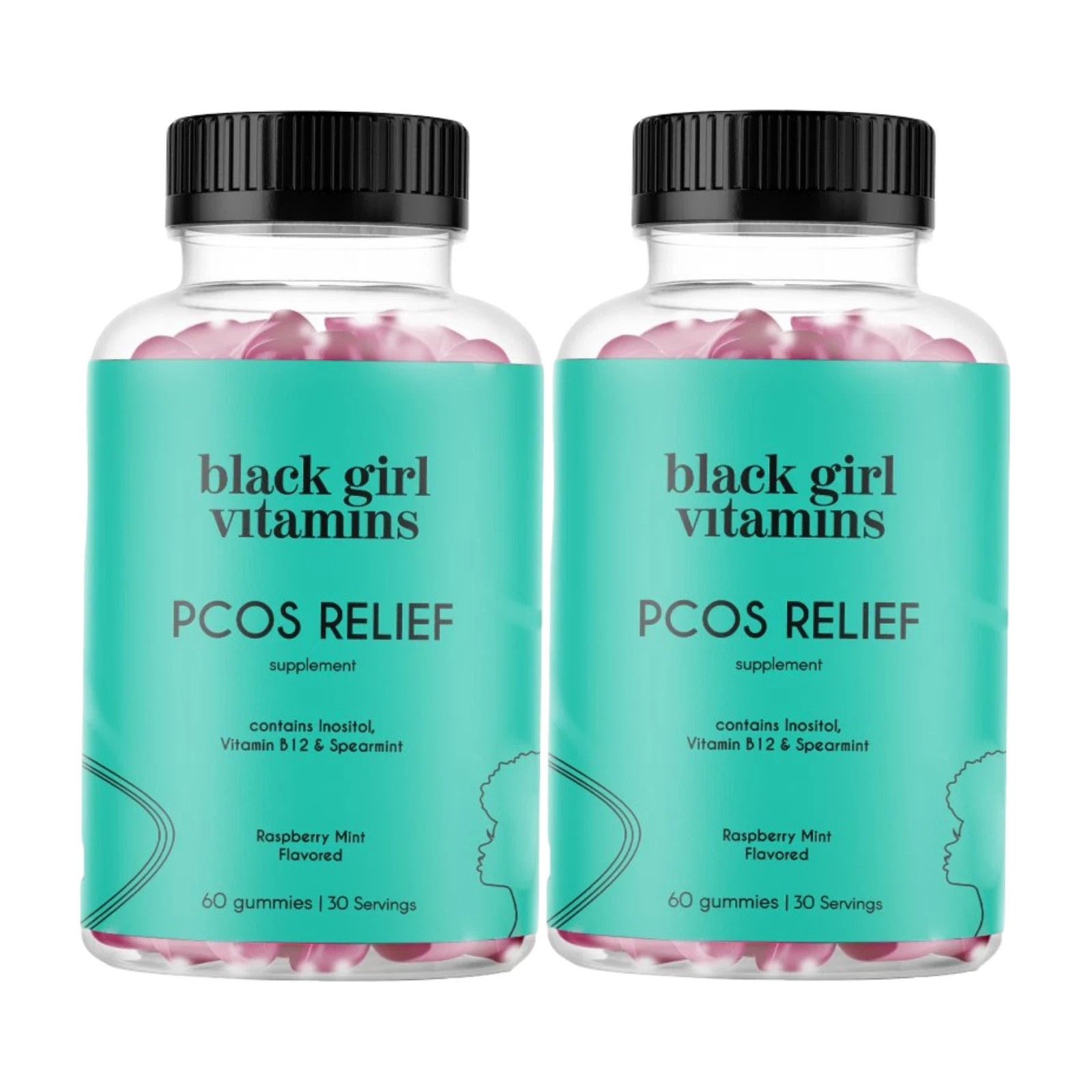 2-Pack Black Girl Vitamins PCOS Relief – Cycle Support for Women – 120 Gummies