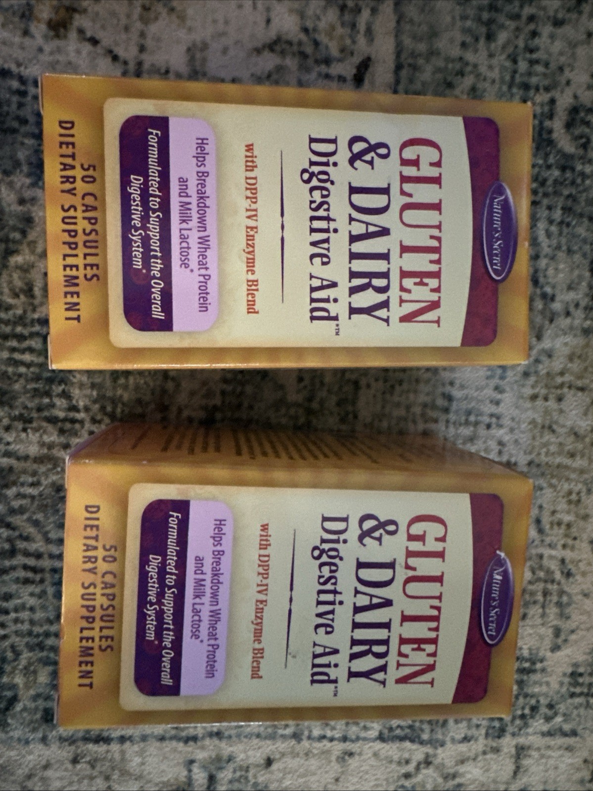 2 PACK- Natures Secret GLUTEN & DAIRY Digestive Aid DPP-IV Enzyme 50 capsules