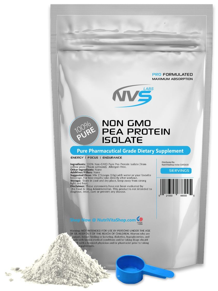 20lb 100% NVS PEA PROTEIN PRO ISOLATE NON-GMO HIGH PROTEIN VEGAN USP GRADE