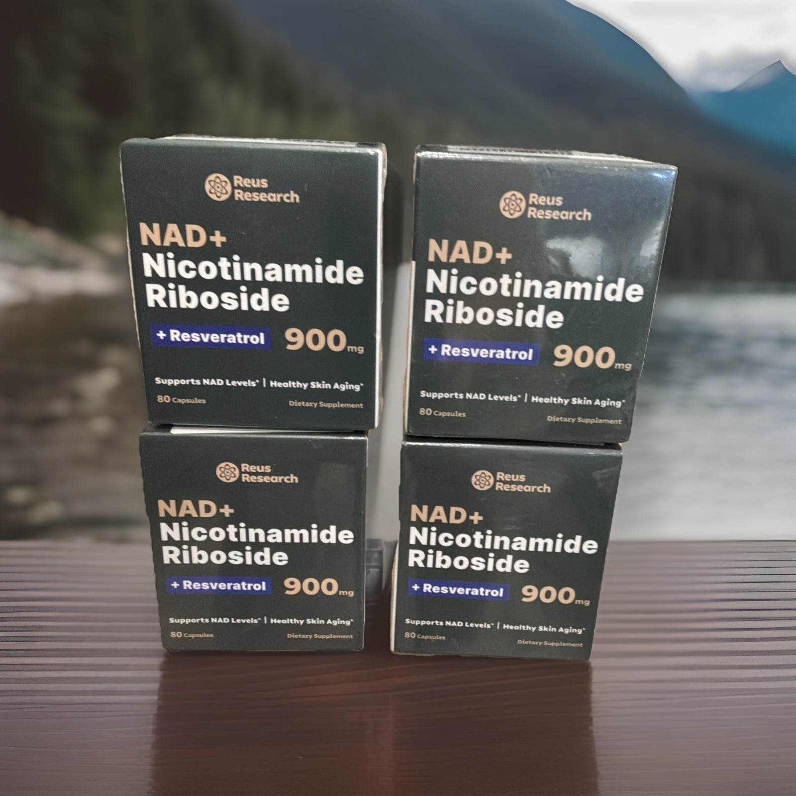 (4)bx Reus Research NAD+ Nicotinamide Riboside Resveratrol Anti-Aging Supplement