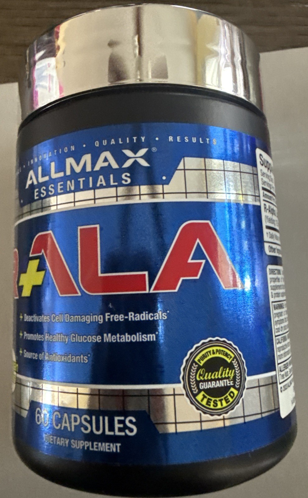 ALLMAX ESSENTIALS R-+ALA 60. CAPSULES. EXP 9/2026