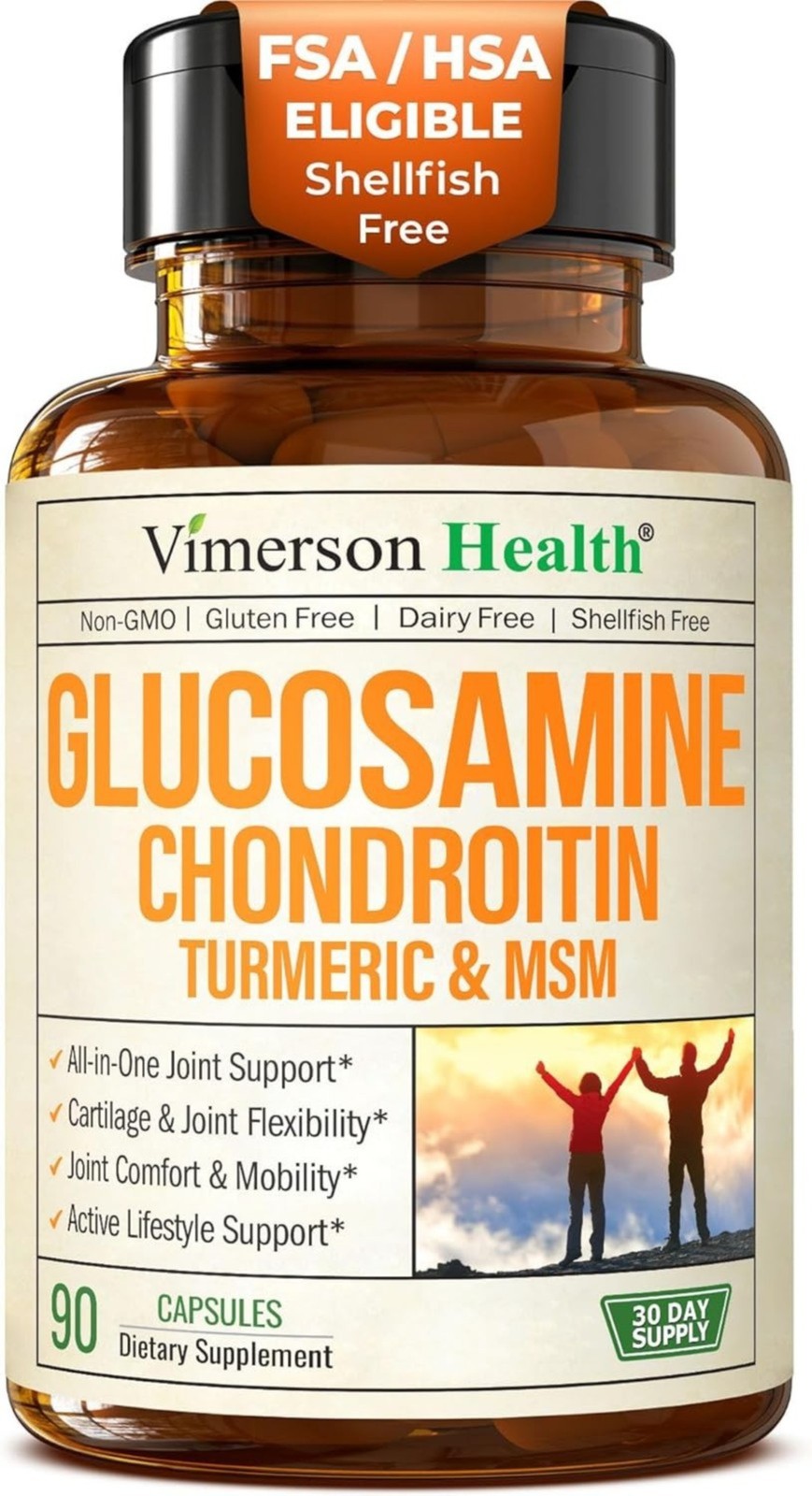 Glucosamine Chondroitin MSM – Joint Support Supplement for Women and Men with Gl