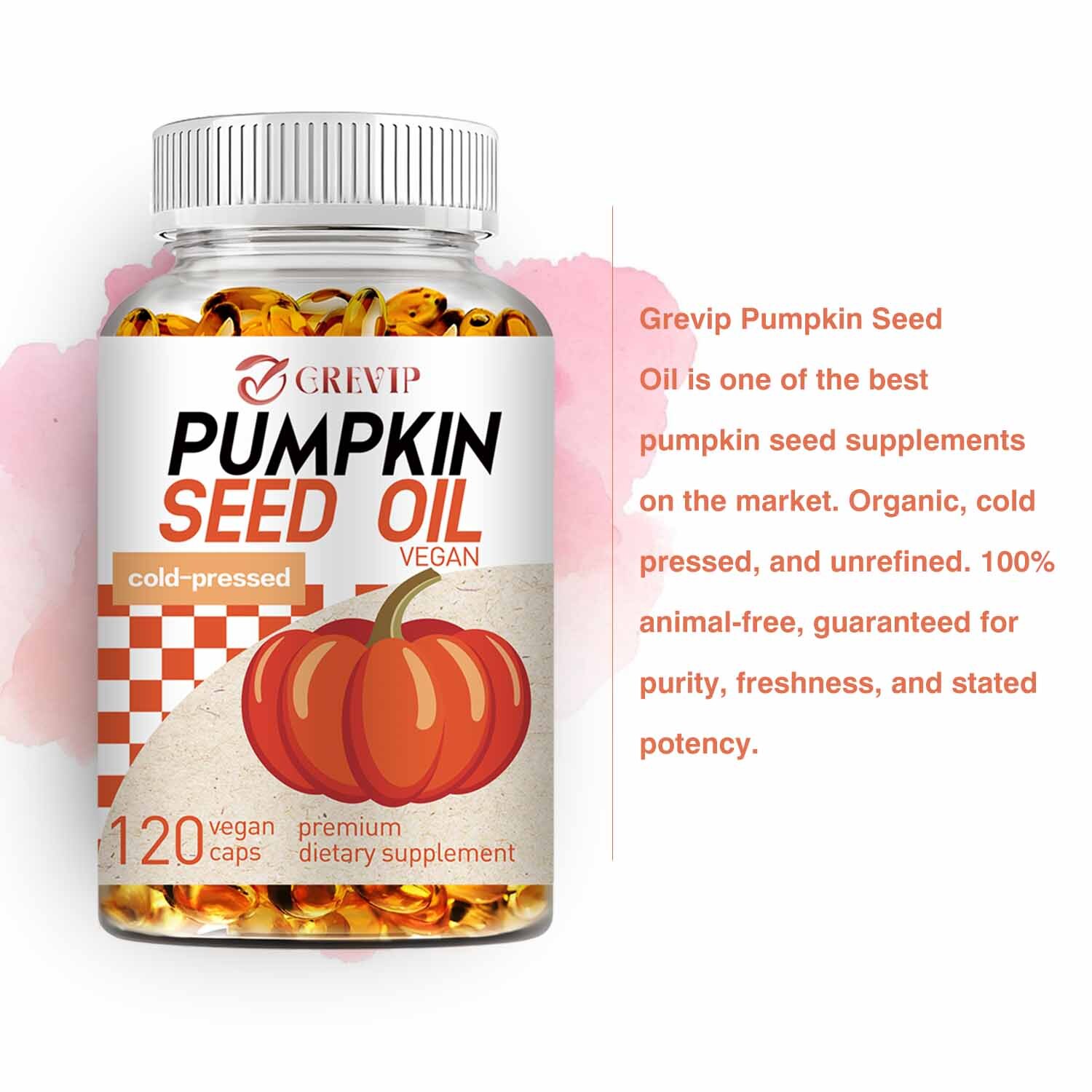 Pumpkin Seed Oil – Support Prostate, Urinary & Bladder Health, for Hair Growth