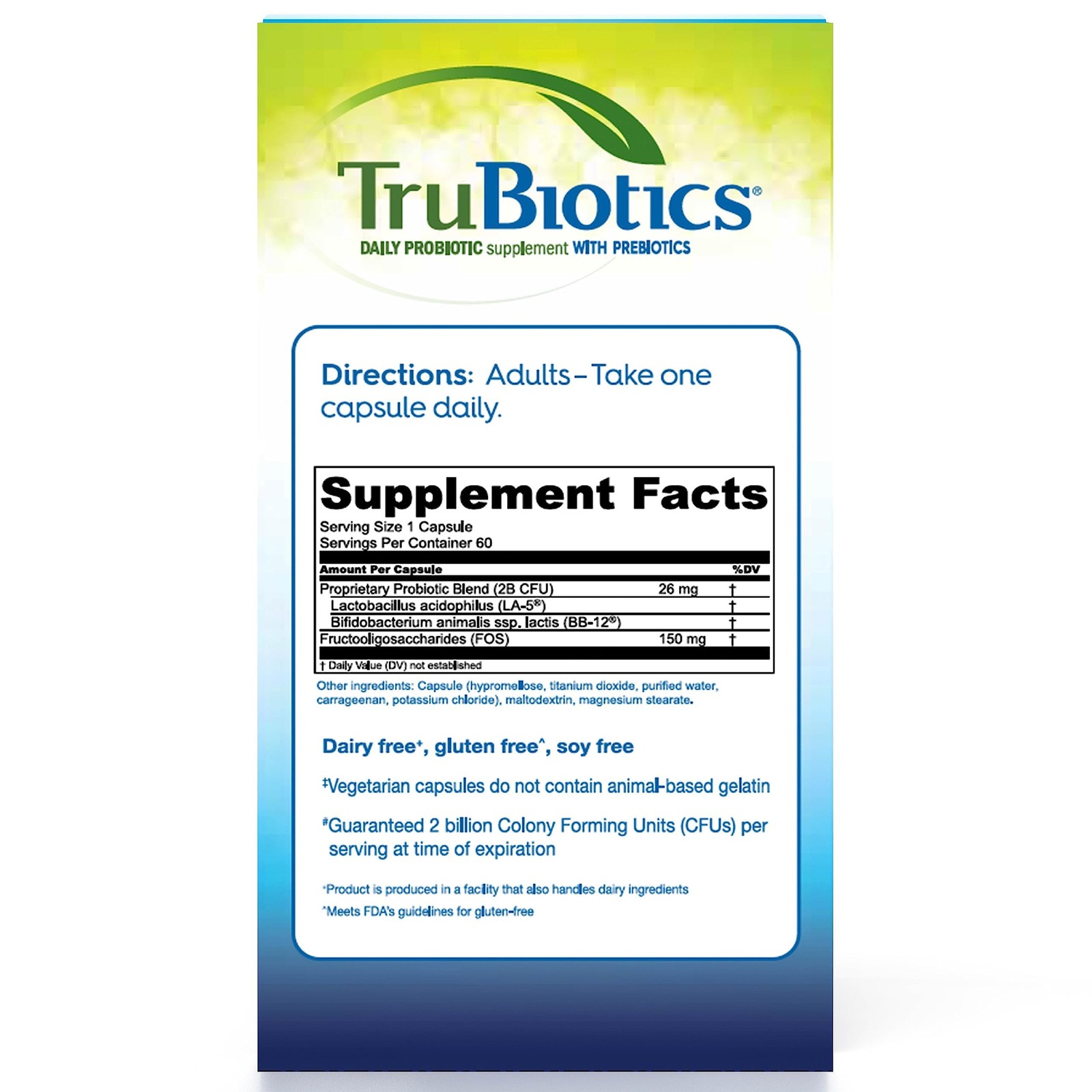 Probiotics for Digestive Health, Immune Support, Bloating Relief, 60 Capsules