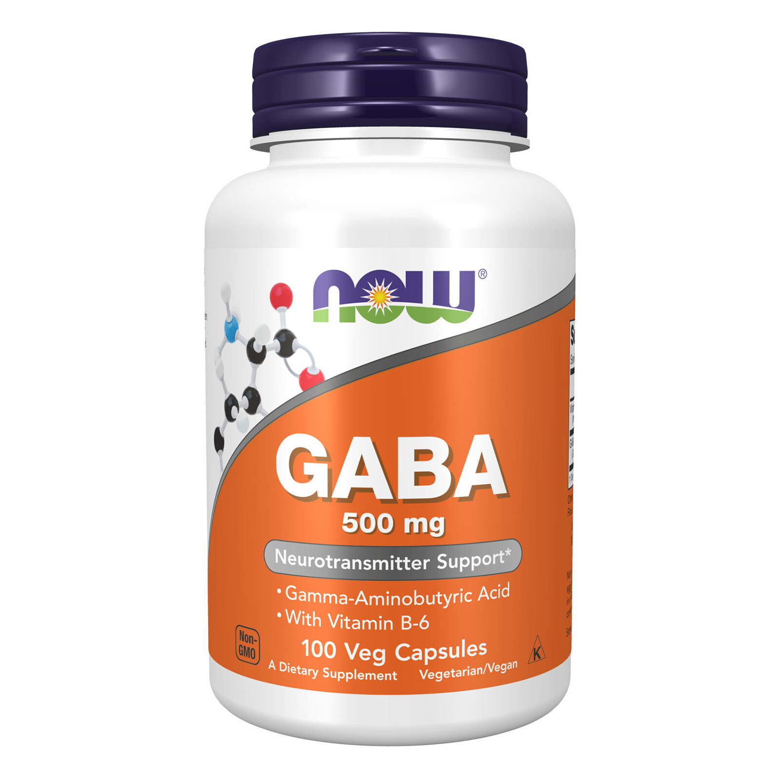 NOW FOODS GABA 500 mg + B-6 100 Veg Capsules