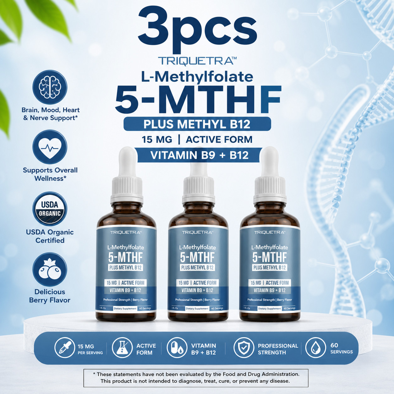 L-Methylfolate 5-MTHF Additional Methyl B12 15 MG Active Formula B9
