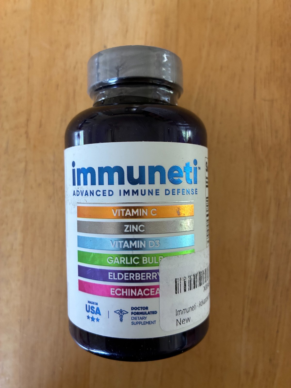 Immuneti 6-in-1 Immune Support Vitamin C D3 Zinc Elderberry 60 Caps USA