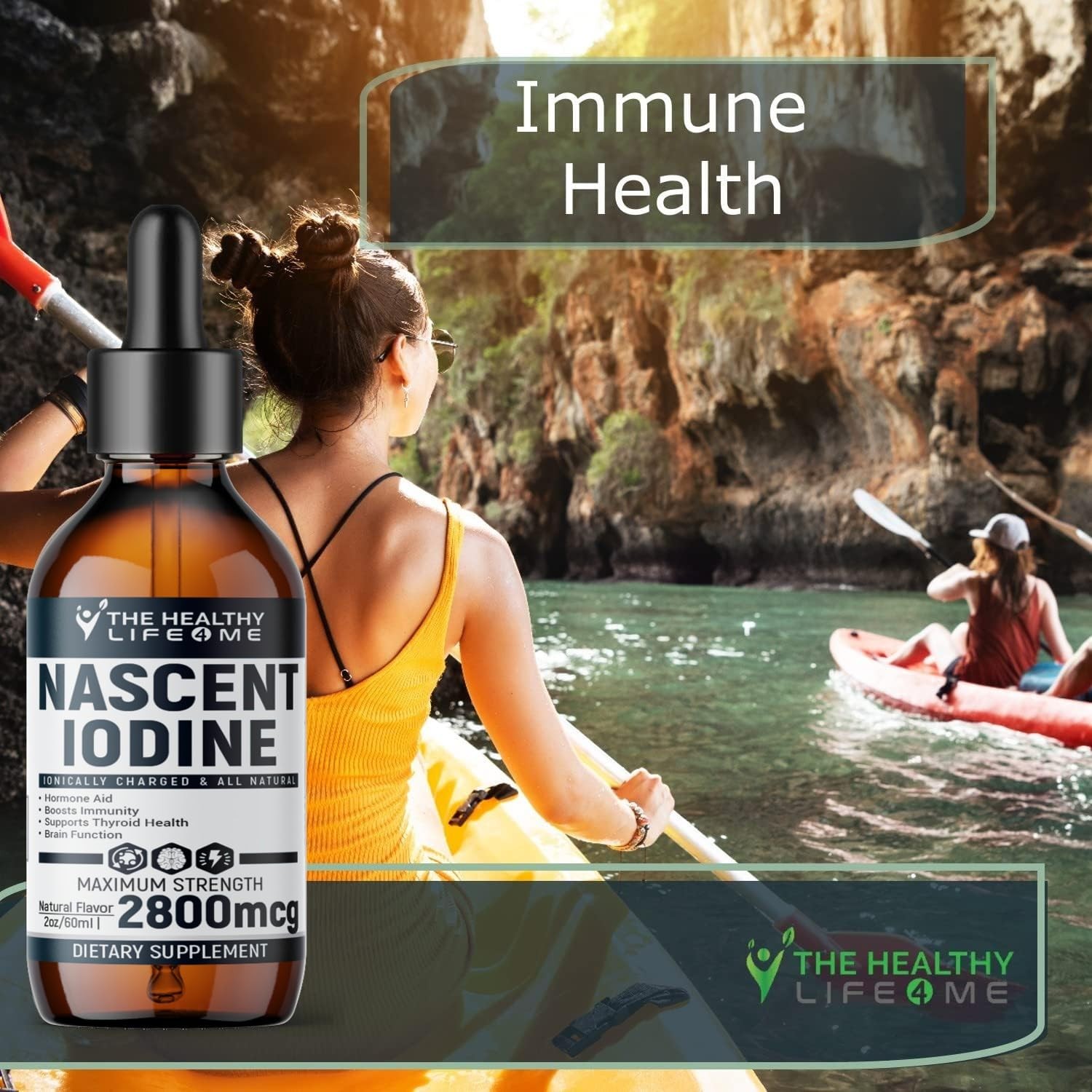 Nascent Iodine Supplement | 2800mcg | Potassium 2 Fl Oz (Pack of 1), Clear