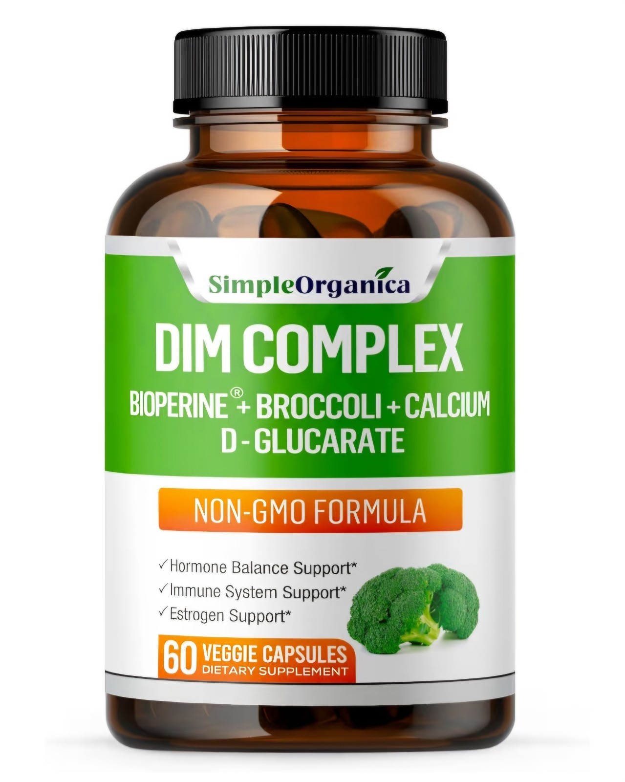 DIM Supplement (Diindolylmethane) 300mg BioPerine Calcium D-Glucarate …60 caps