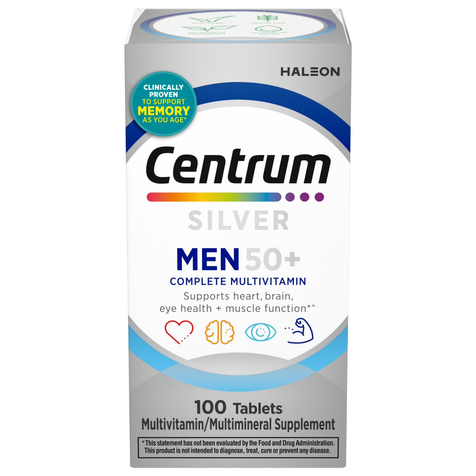 Centrum Silver Men 50+ Multivitamin with B & D3, 100 Count Daily Supplements