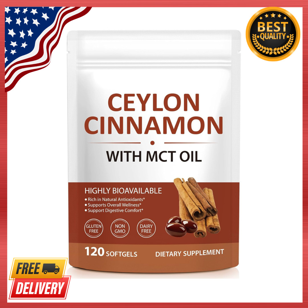 300pc Ceylon Cinnamon SoftGelsCinnamon Supplements with MCT Oil Herbal Cinnamon