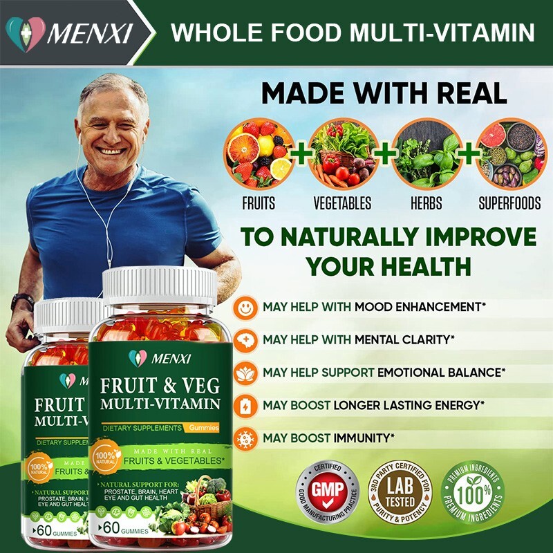 Fruits & Veggies 60 Fruit & Veggie Supplement Gummies Vitamins & Minerals 60PCS
