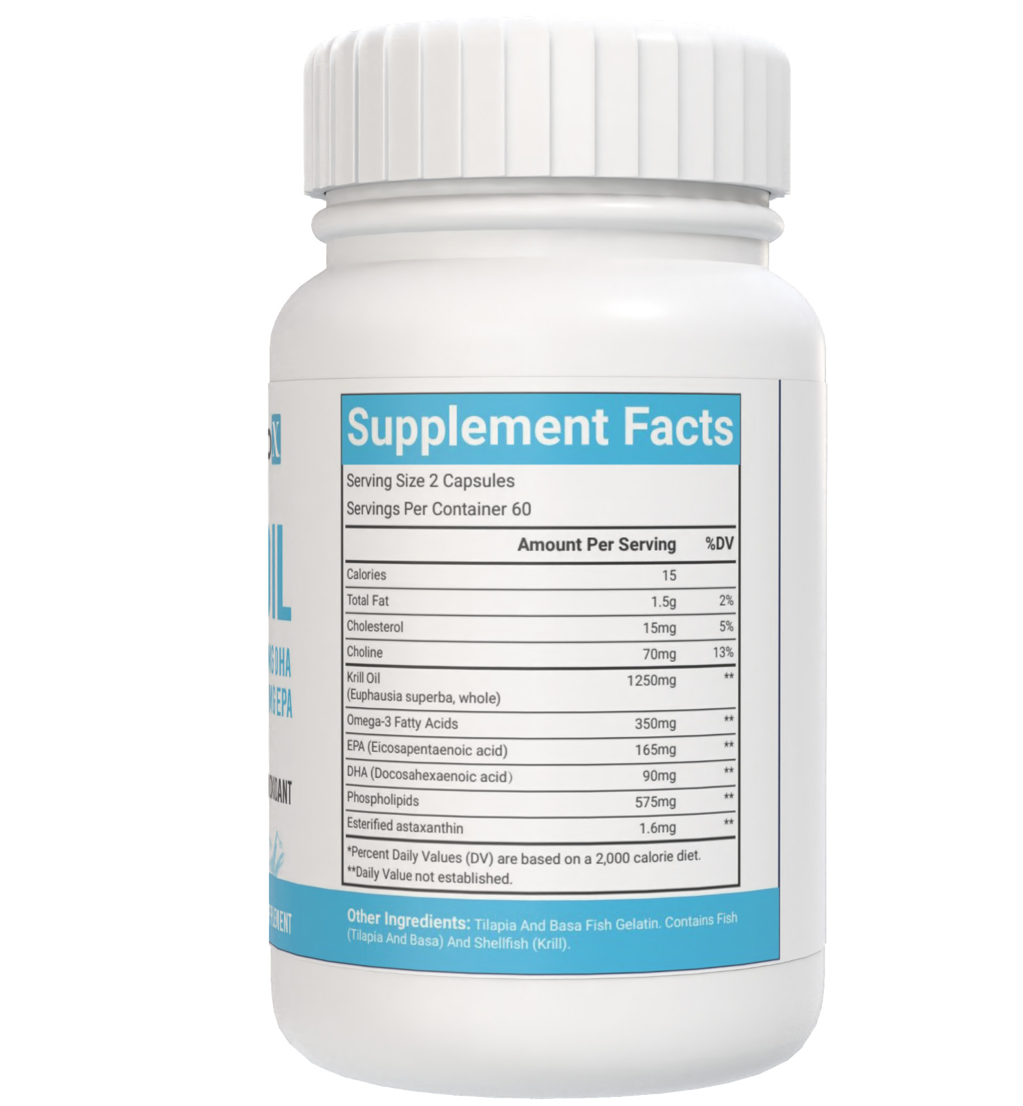 Krill Oil 1250mg, 120 Softgels – Omega-3 EPA-DHA Astaxanthin with Superbakrill