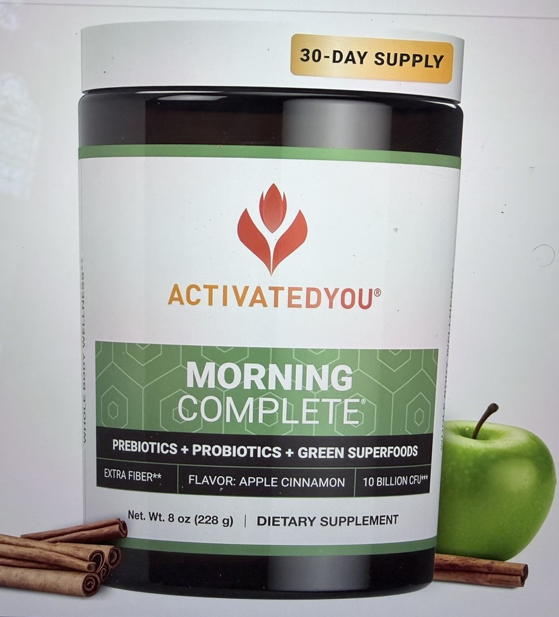 ActivatedYou Morning Complete Nutritional Supplement Apple Cinnamon 8 oz , 228 g