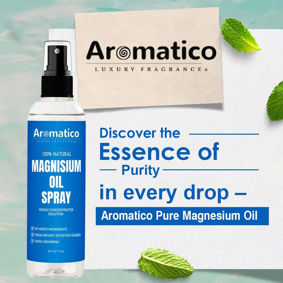 Aromatico Magnesium Oil Spray for Body – 7 fl oz | Unscented Topical Magnesium