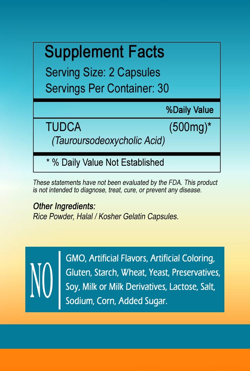 TUDCA 500mg – 60 Capsules serving- limited stock