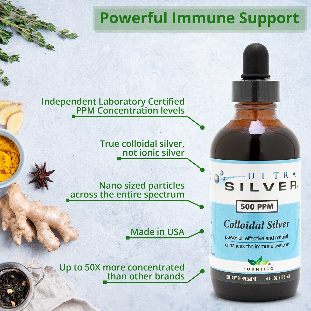 COLLOIDAL SILVER 1000 PPM 4 OZ.- IMMUNE SUPPORT WITH DROPPER (FREE SHIPPING!!!)