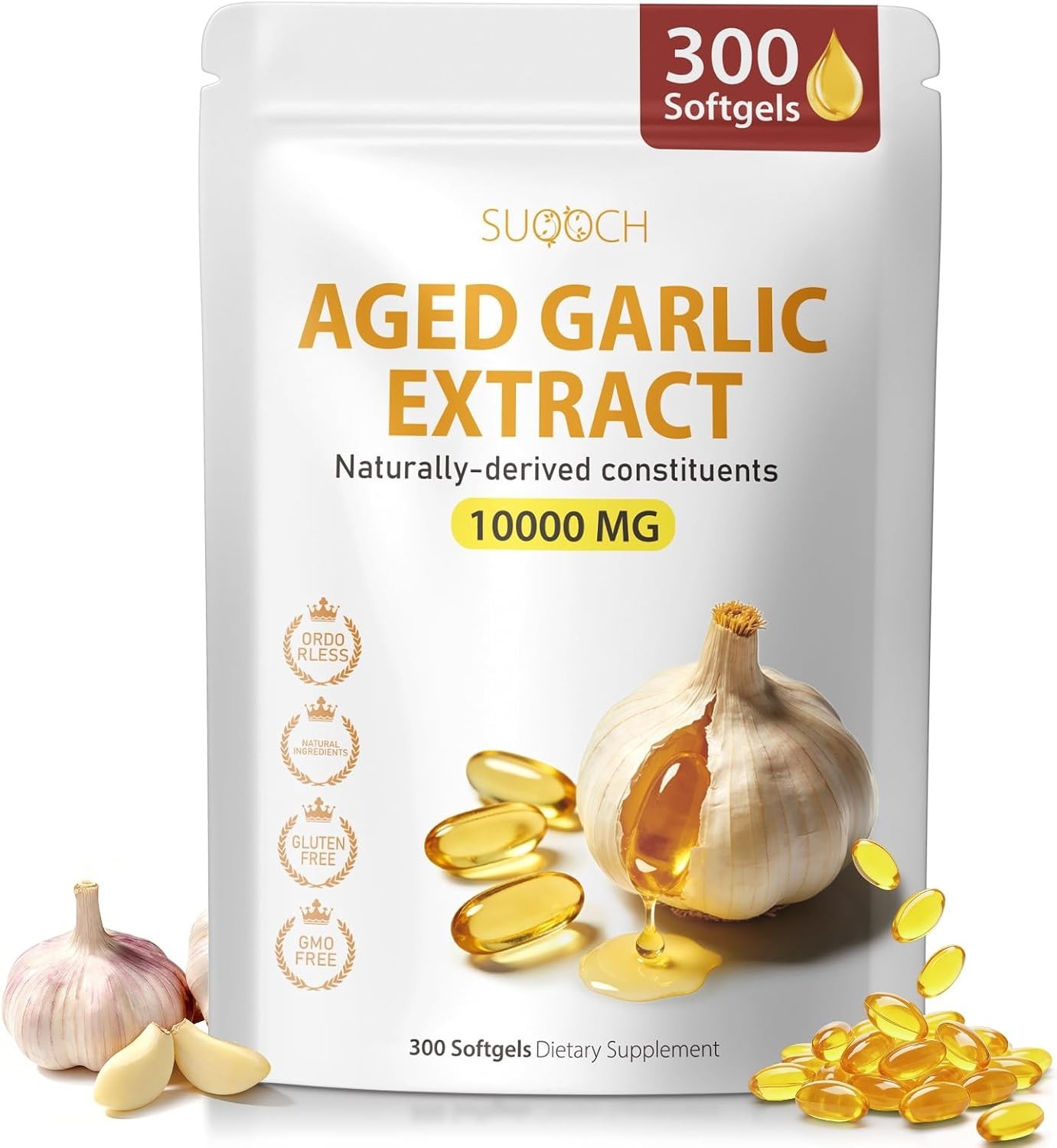 Aged Garlic Extract – 300 Count Aged Garlic Supplements for Daily Wellness & …