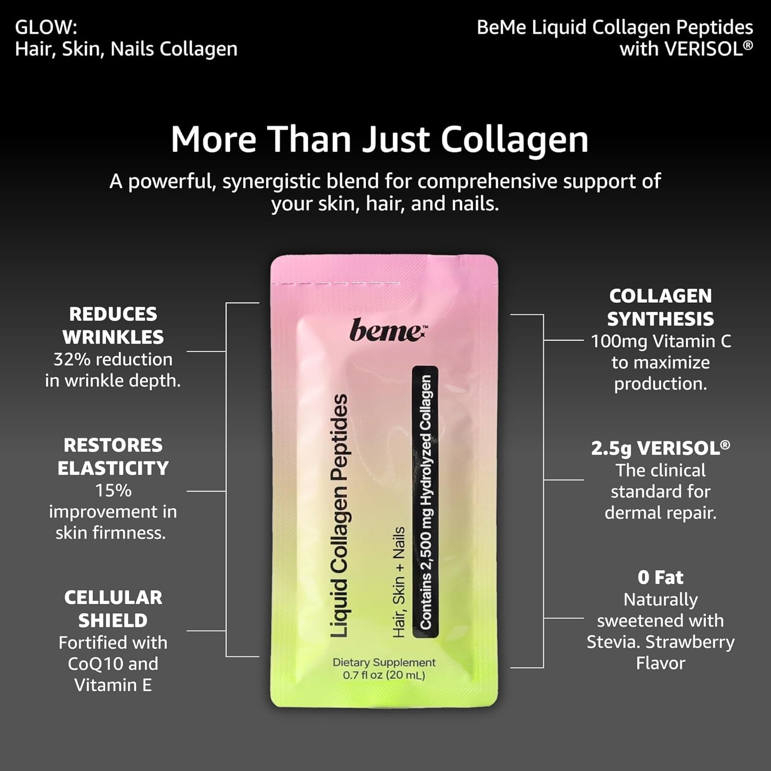 BeMe Liquid Collagen for Women – 2500mg Verisol Collagen Liquid