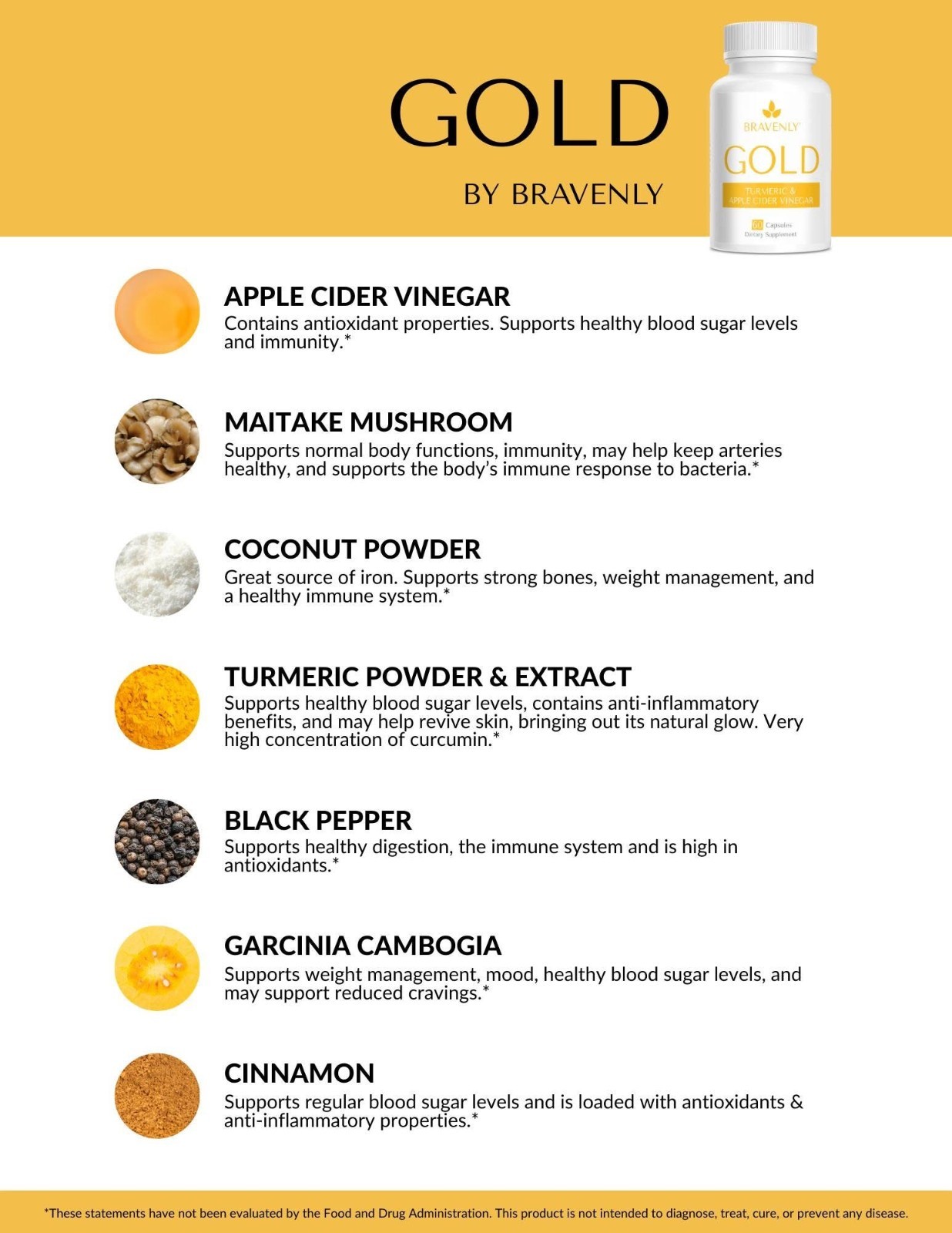 Bravenly Gold 60 Capsules – Exp 11/2027 with *BONUS IGNITE SAMPLES*