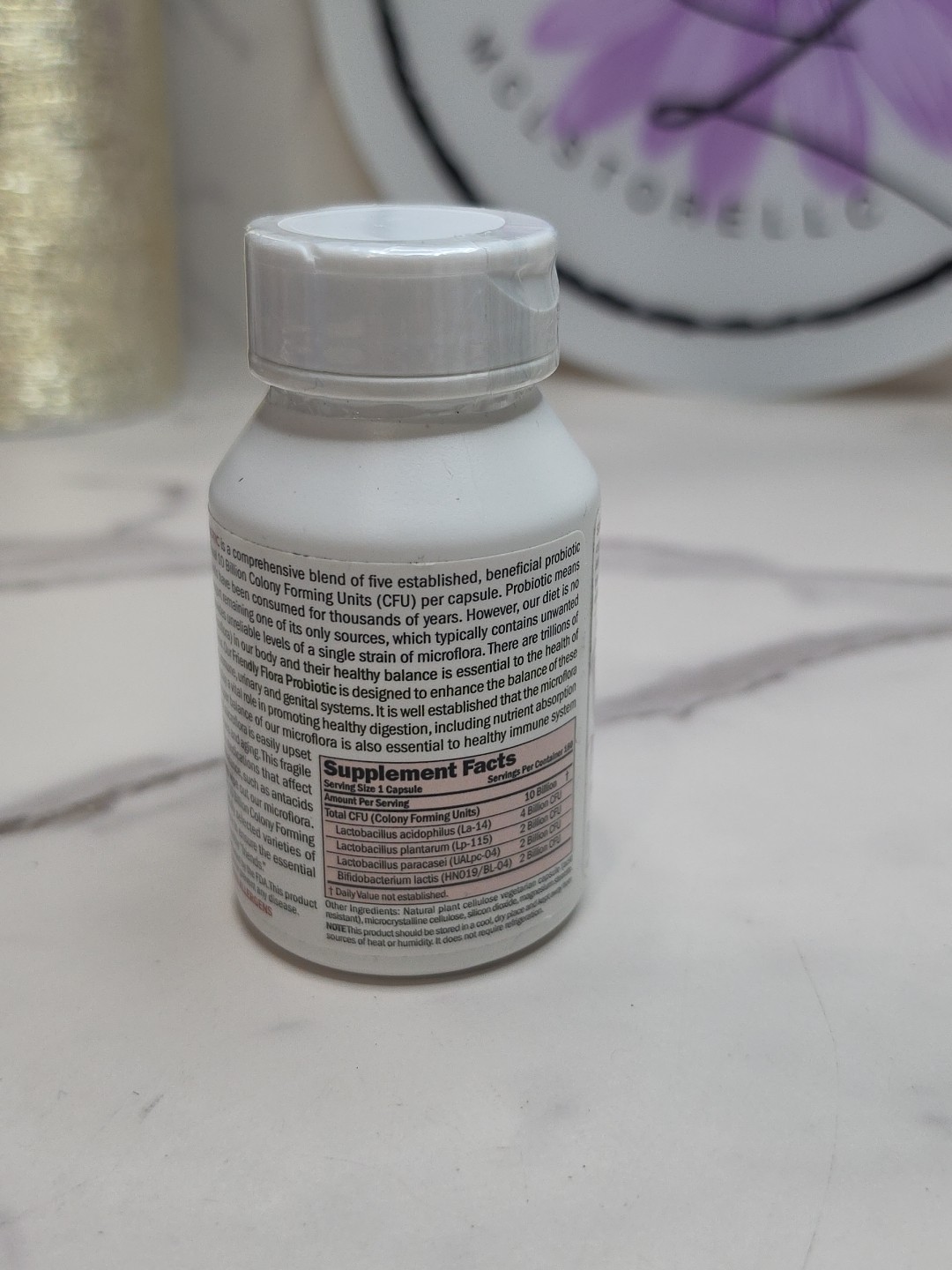 ANDREW LESSMAN Friendly Flora Probiotic 180 Capsules – 10 Billion CFU,