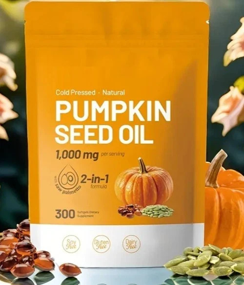 Pumpkin Seed Oil 1000mg Saw Palmetto 300 Softgels Men Prostate Health Supplement