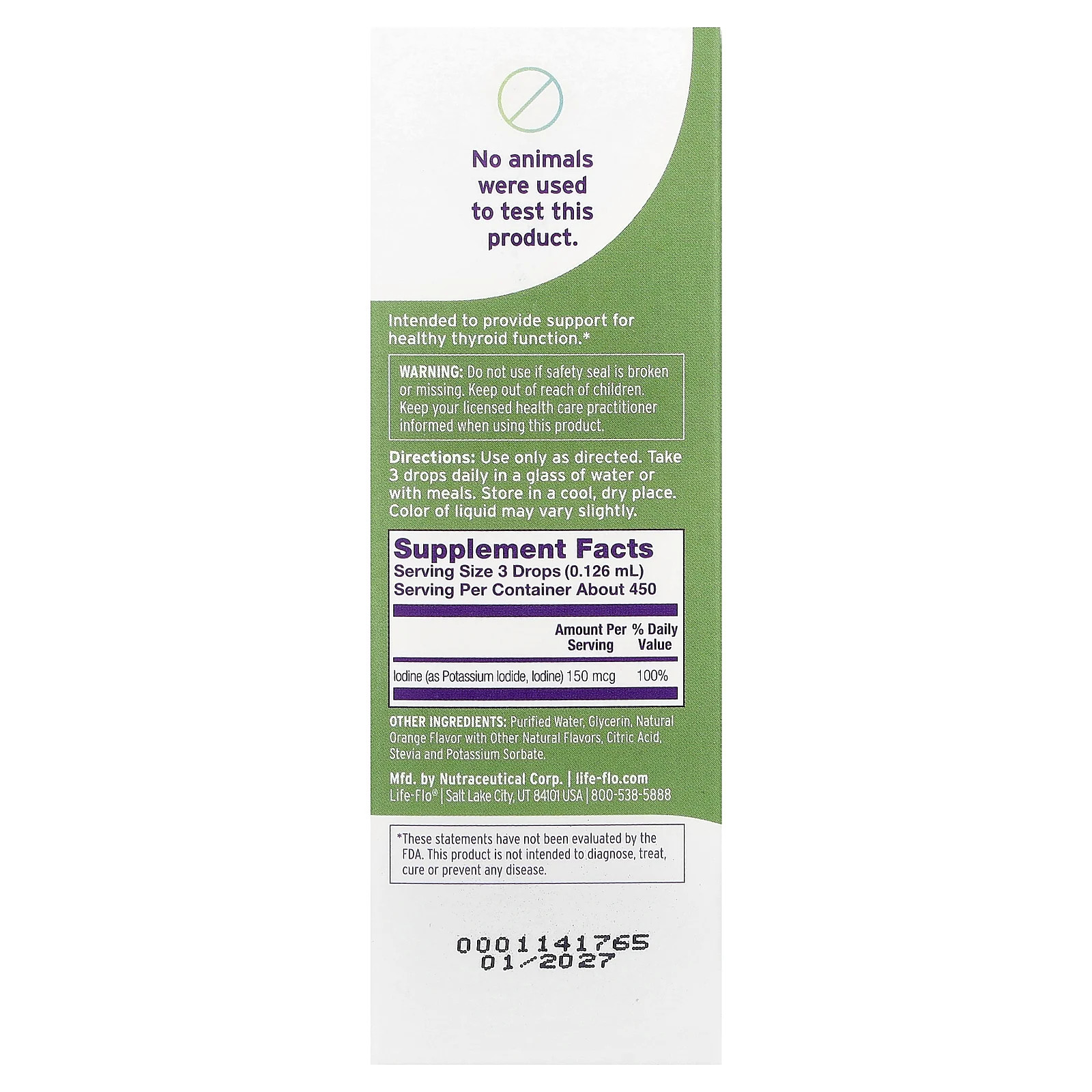 Liquid Iodine Plus, Natural Orange, 2 fl oz (59 ml)