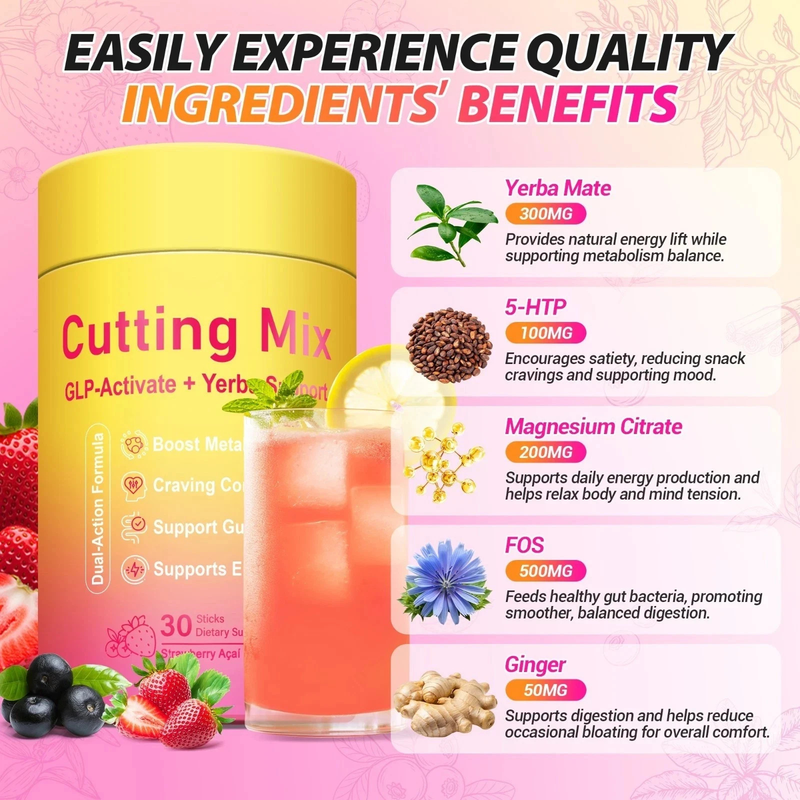LeeFar Cutting Drink Mix – Berberine, Chromium, FOS, Yerba Mate