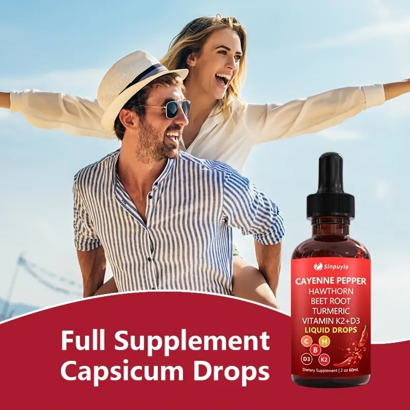 Cayenne Pepper Supplement Liquid Drops + Hawthorn Berry – Pack 2