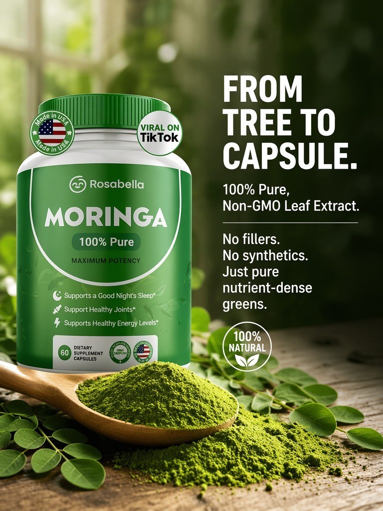 Rosabella Organic Moringa 800 mg 2-Pack HerbalWellness Digestive Support Natura