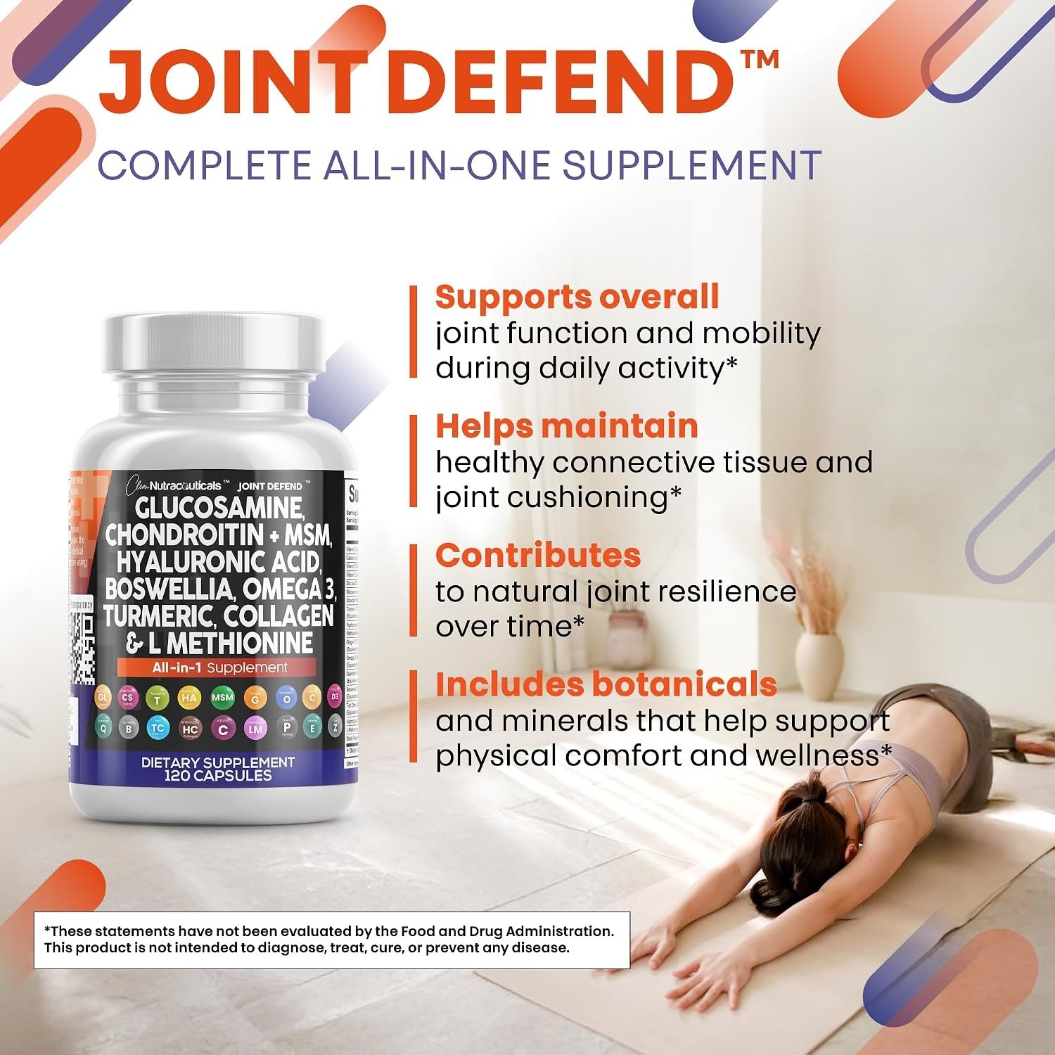 Clean Nutraceuticals Glucosamine Chondroitin MSM 1500mg with Turmeric 2 Pack!