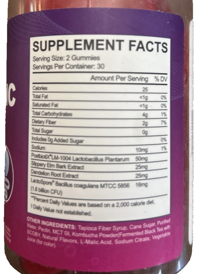 Yalei Probiotic 4 In 1 Gummies Unisex Digestive Health Bloating 60 Ct Exp 11/27
