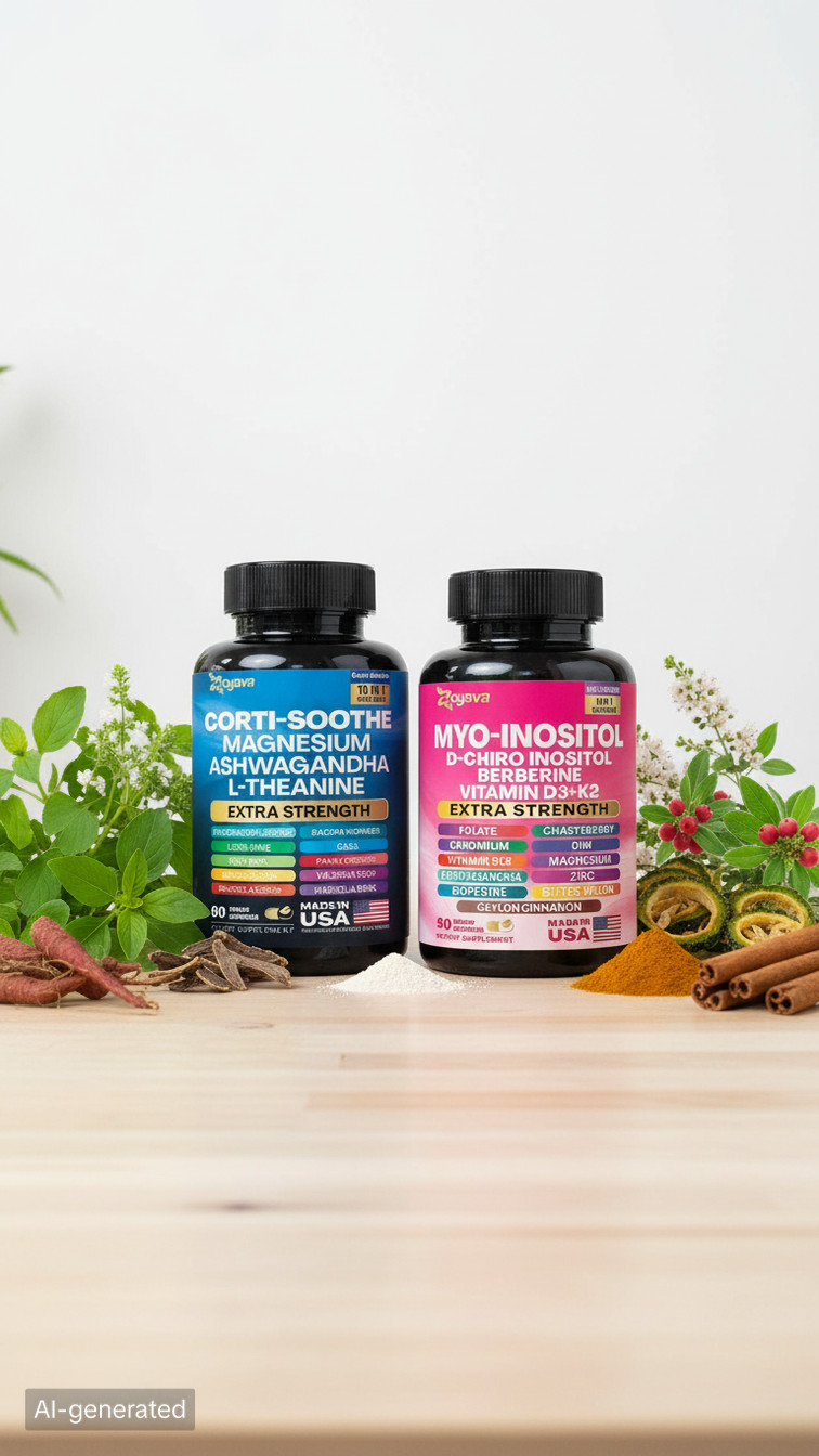 2 Pack-Zoyava Cortisol Myo-Inositol Extra Strength Stress Relief Hormone Support