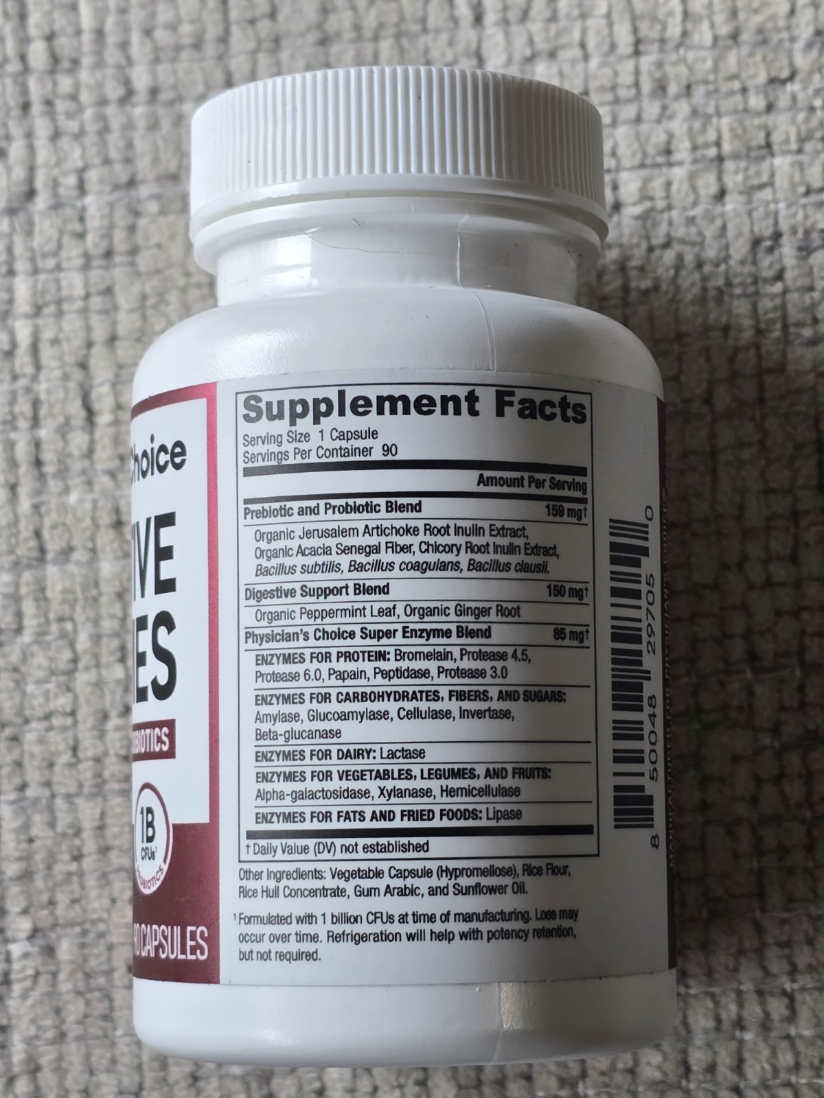 Physician’s Choice DIGESTIVE ENZYMES – 90 Capsules Physicians Probiotics 4/2026