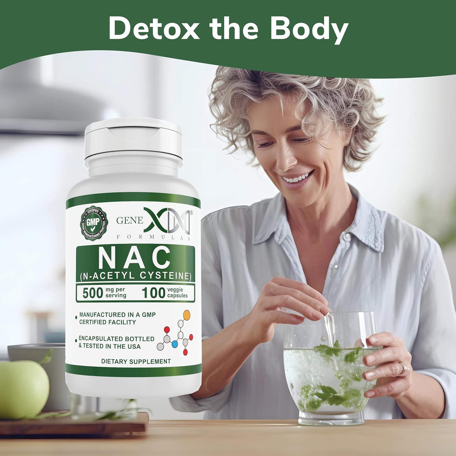 NAC 500mg Capsules – 100 Count for Liver Support – , Non-GMO, Gluten-Free