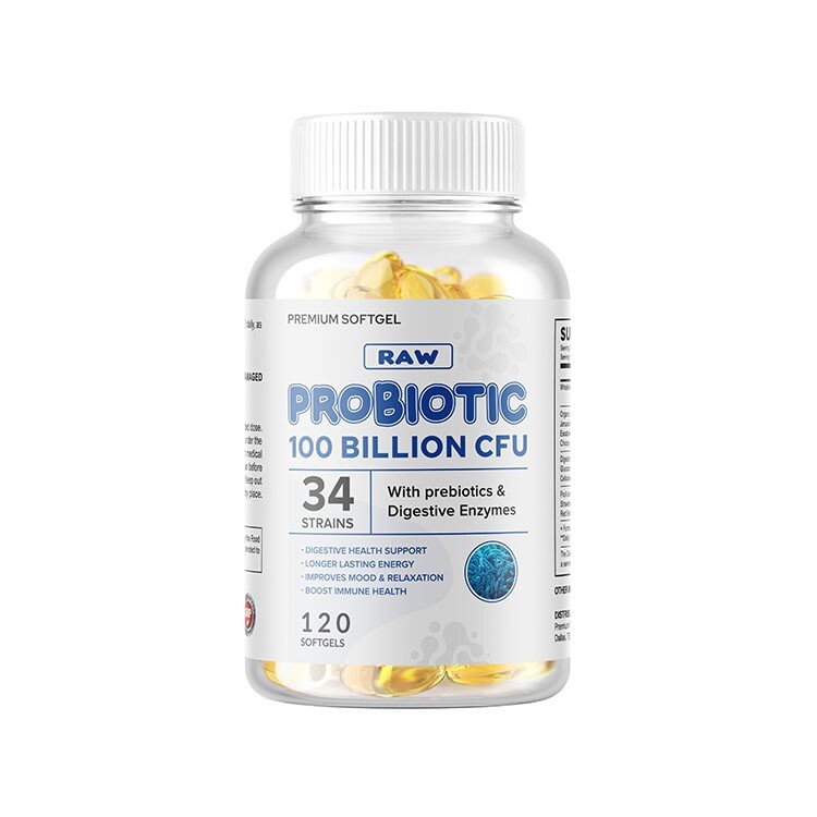 3 x Raw Probiotics 100 Billion CFU Potency Digestive Immune Health 360 Capsules