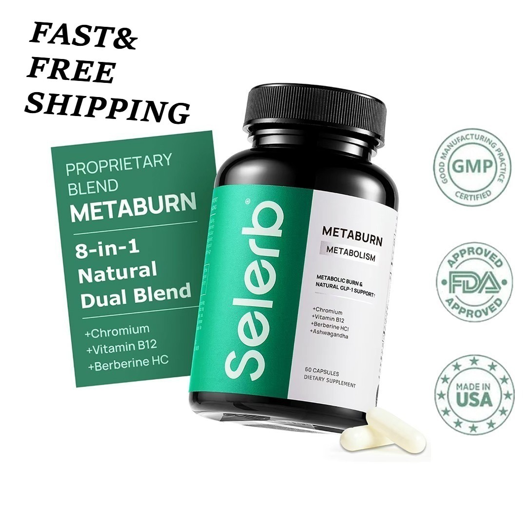 2 BOTTLES-Selerb Metaburn – Chromium, B12&Berberine HCl,60 Caps for Nutrient