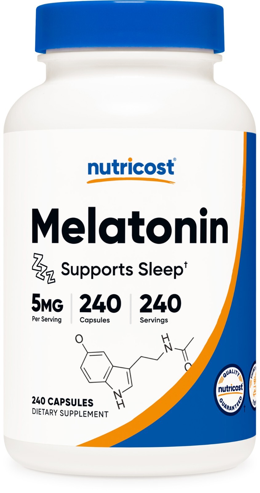 Nutricost Melatonin 5mg, 240 Capsules – 5mg Per Serving, Non-GMO, Gluten Free