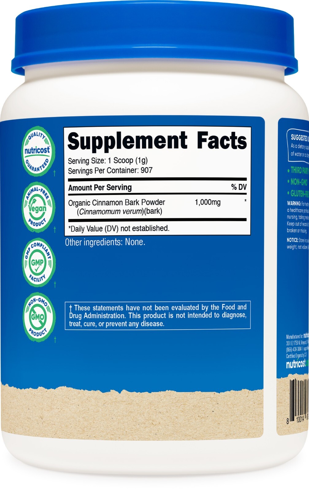 Nutricost Organic Ceylon Cinnamon Powder (2 pounds) – Vegan, Gluten-Free