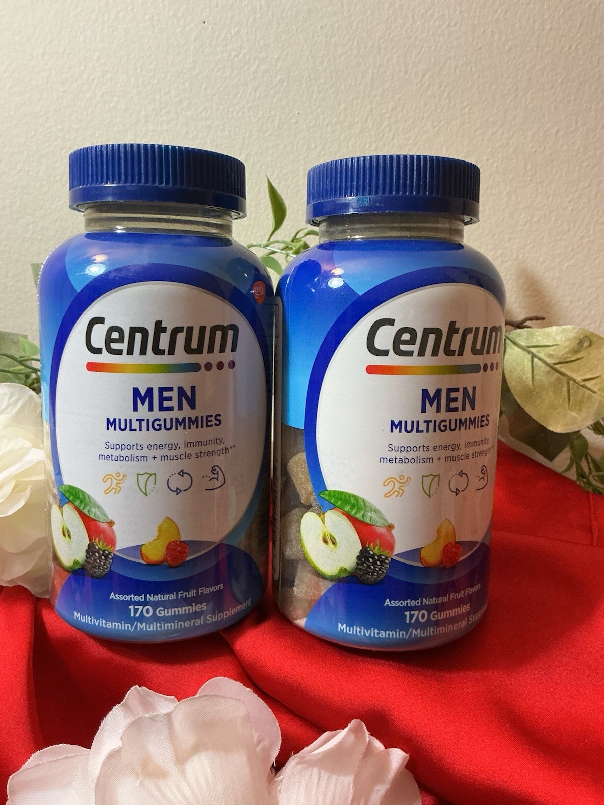 Centrum Men Multigummies Multivitamin Gummy, Assorted Fruit, 170 Ct (2)