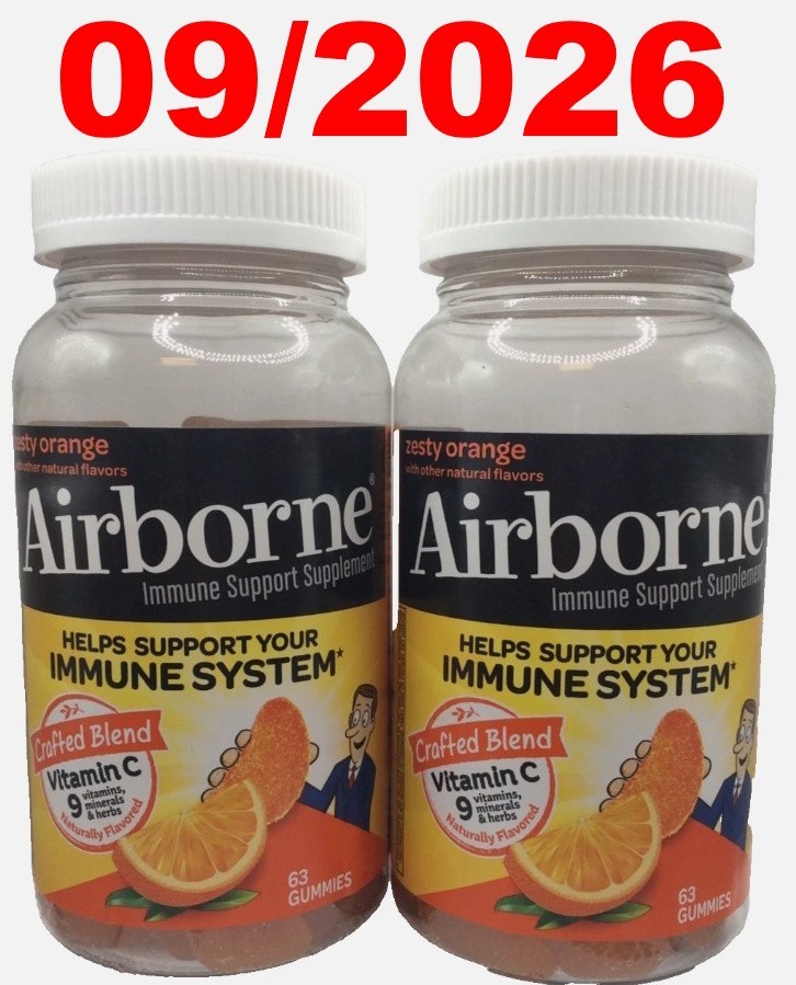 Airborne Immune Support Zesty Orange All-in-One Product Gummy, 126 Gummies