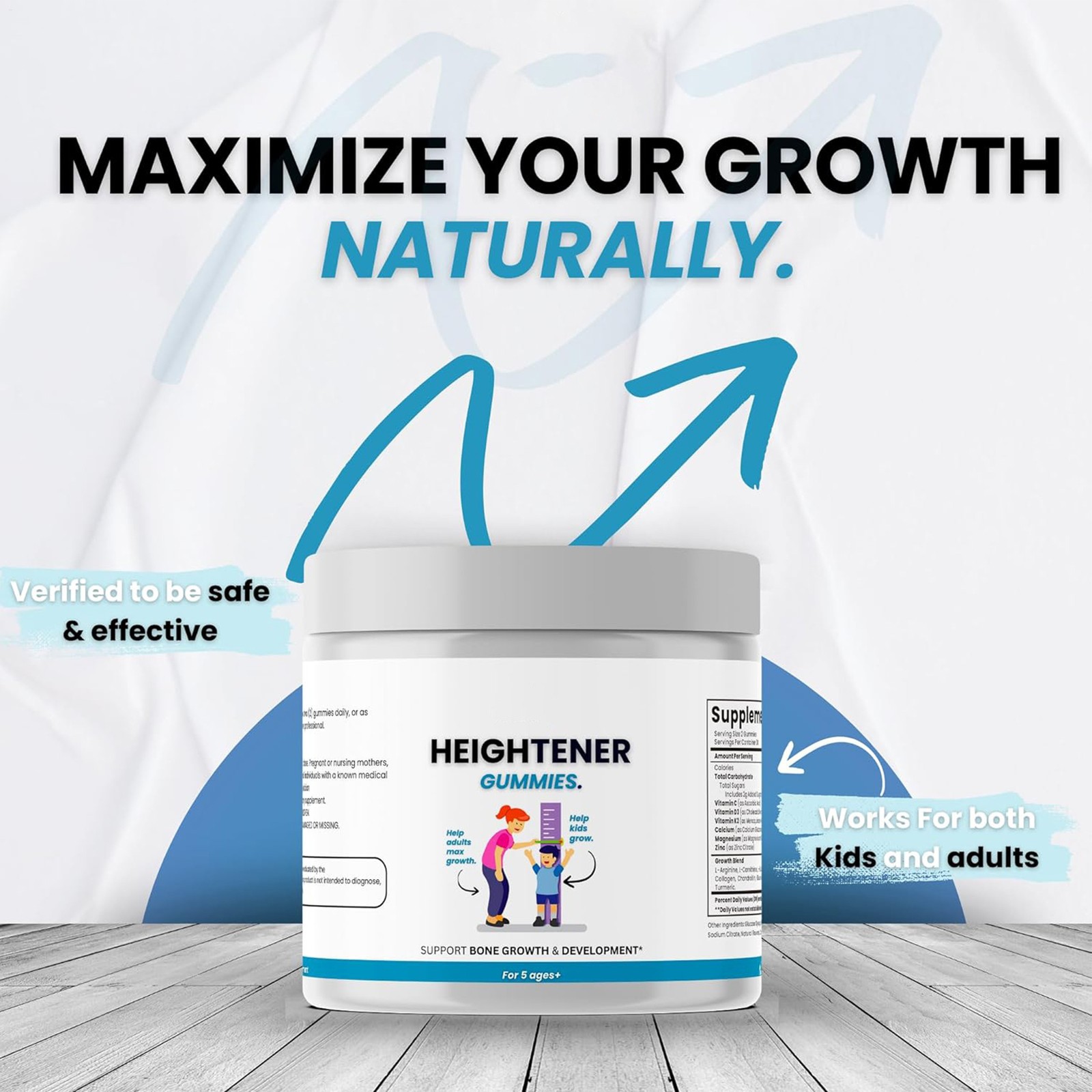 Heightener Gummies Teens Natural Height Growth Supplement for Kids, – and Adult